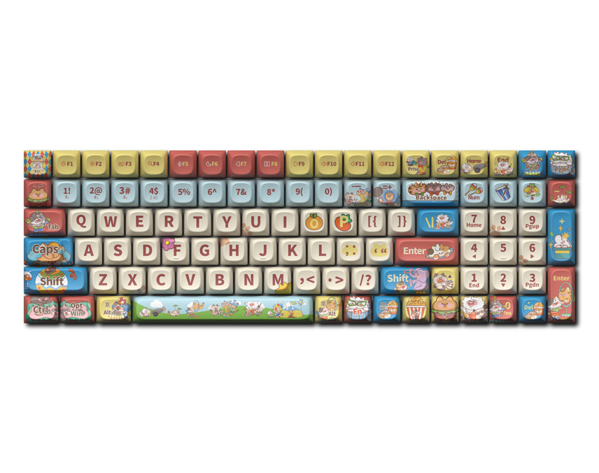LOFREE TOUCH "Pet World" Dye-Sub PBT Keycaps Set