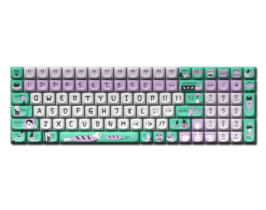 LOFREE TOUCH "Pet World" Dye-Sub PBT Keycaps Set
