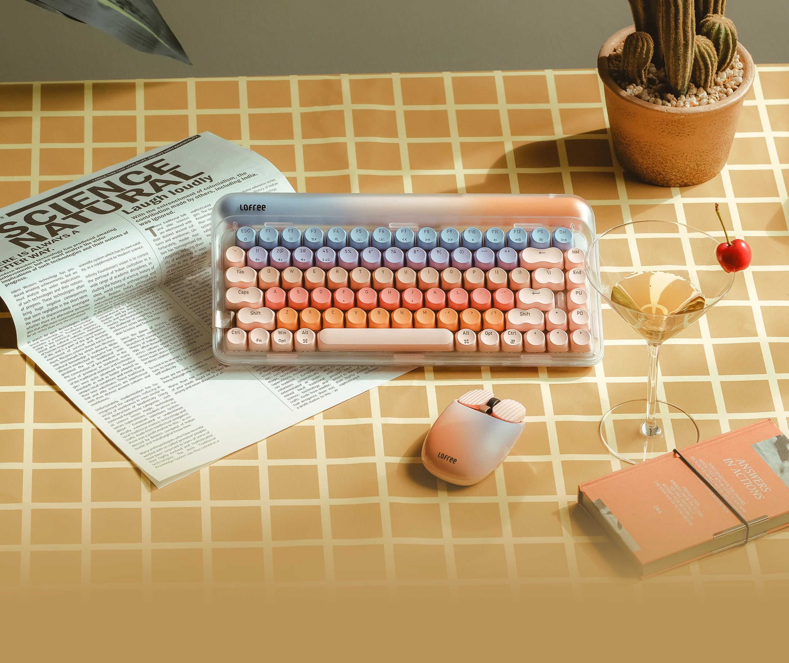 Diseño multicolor del teclado mecánico retro Lofree Sugar Color 70s